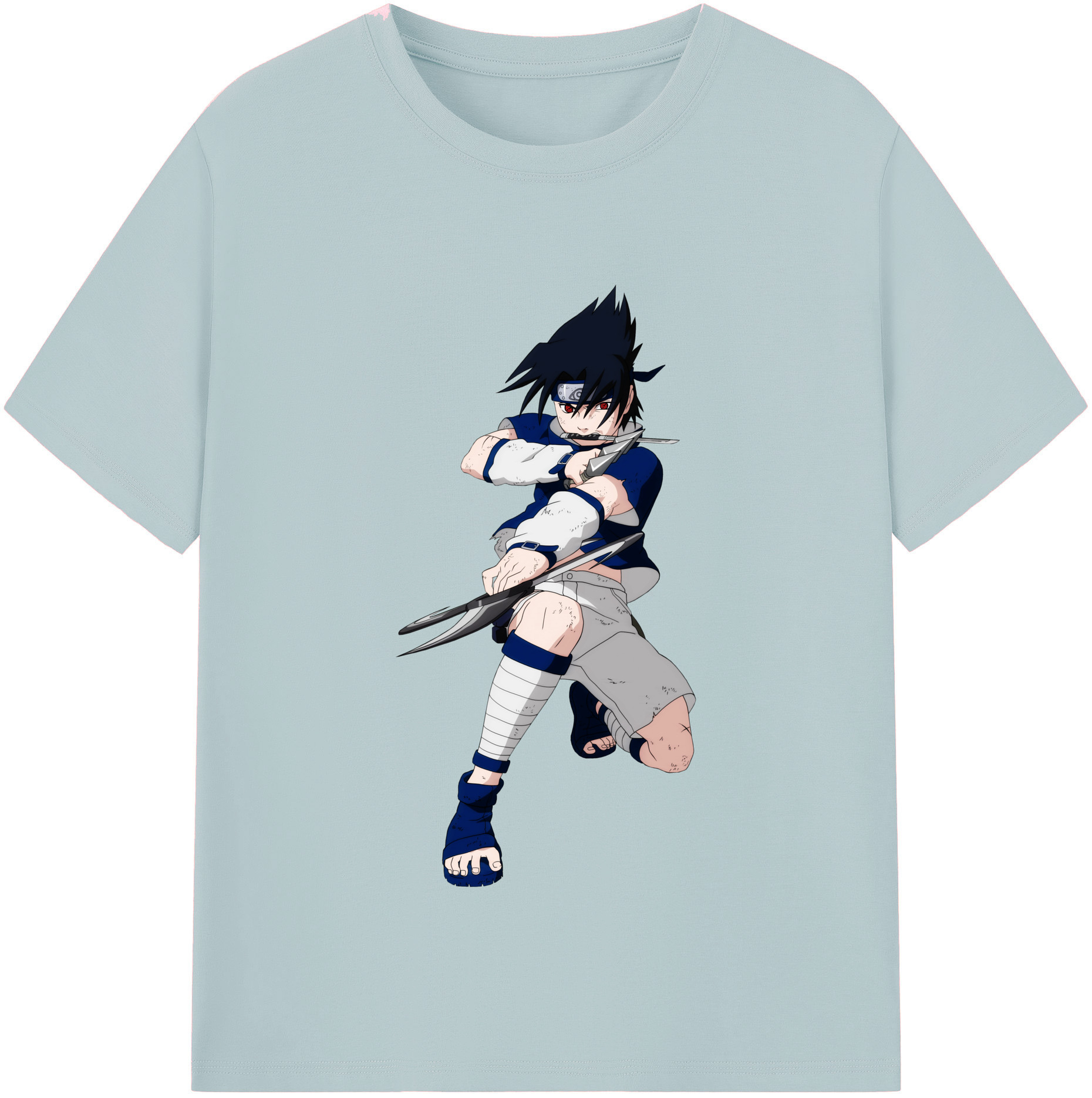 （画像用） NARUTO -ナルト- うちは サスケ Uchiha Sasuke 綿100％半袖Tシャツ（フロントプリント）